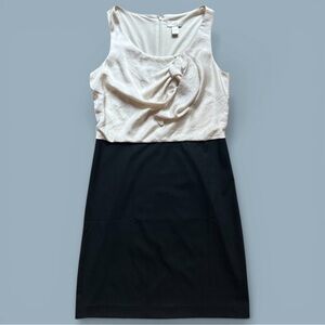 LOFT Factory Colorblock Sheath Dress Black Ivory Size 10